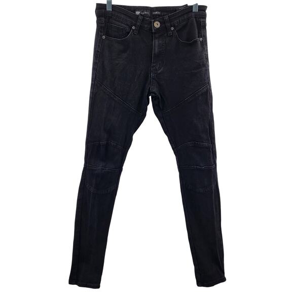 W by Waimea Black Skinny Fit Denim Jeans 5-Pockets Button Zip Fly Men Sz 28X32 - Picture 1 of 7